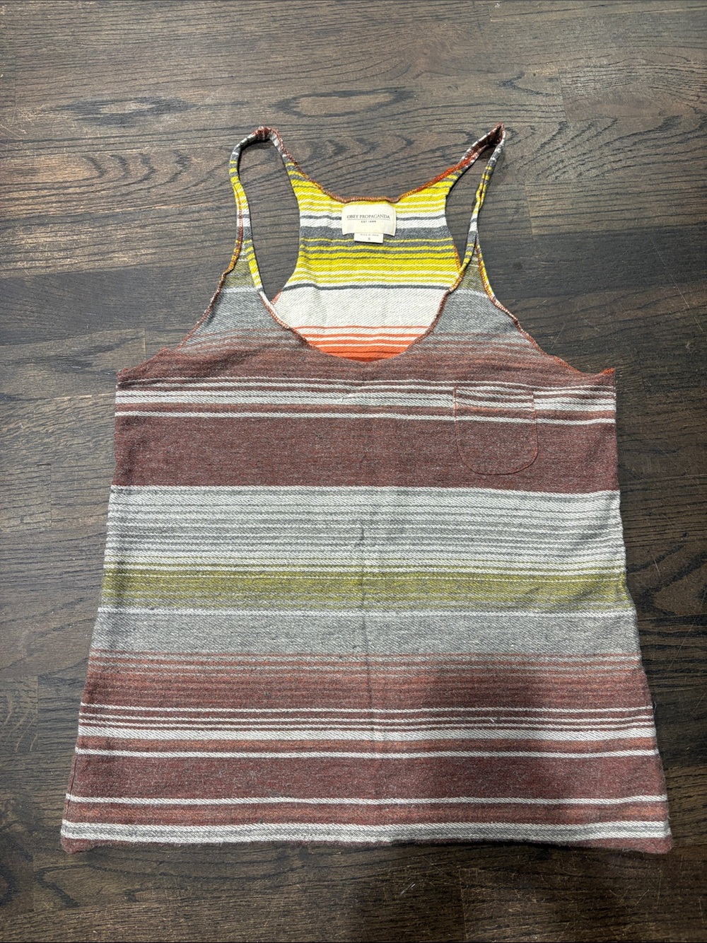 Striped Racerback Tank Top in Brown and Olive